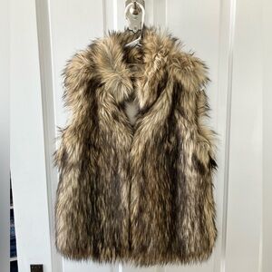Michael Kors Faux Shaggy Fur Vest in Brown size S
